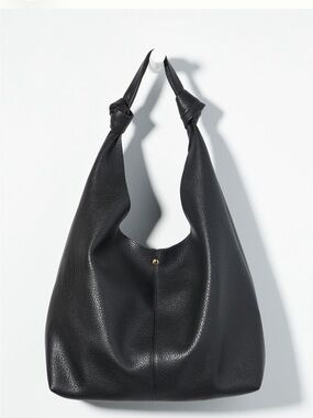 Classic Black Leather Shoulder Bag